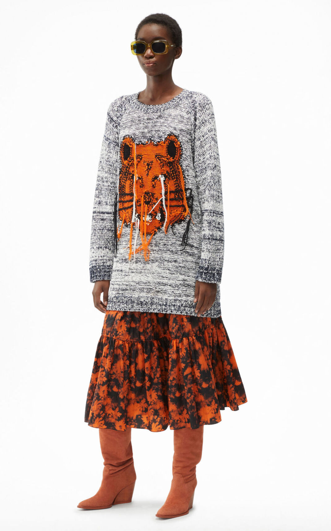 Kenzo Reversible K Tiger sweater Ženska Obleke Siva SI-9218678